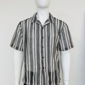 Men's Hollow-Out Cuban Collar Short-Sleeve Shirt