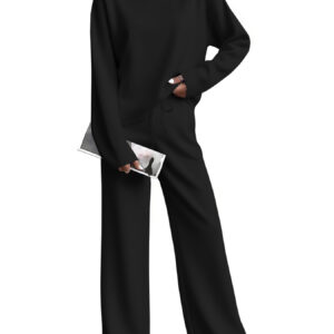 Solid-color T-shirt And Pants Two-piece Set