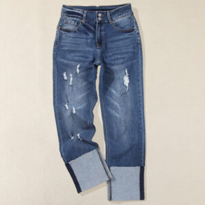 Harun Ankle-bite Ripped Cropped Pants For Women