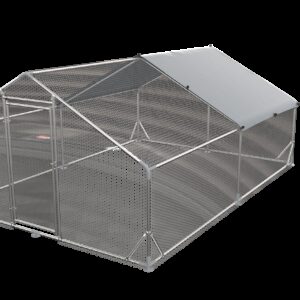 Large Metal Chicken Coop Walk-in Poultry Cage Hen Run House Rabbits Habitat Cage Spire Shaped Coop With Waterproof And Anti-Ultraviolet Cover 13.1L X 9.8 W X 6.4H