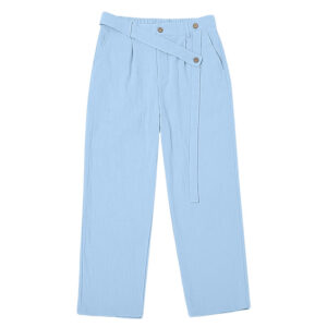 Plus-size Slant-waist Linen Casual Trousers