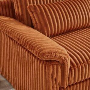 74 Cloud Corduroy Loveseat Sofa, Modern Comfy Couches, 2-Seater Sofa Couch For Living Room, Bedroom And Small Spaces,Orange
