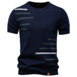 Pure Cotton Men's Short-sleeve Knitted T-shirt