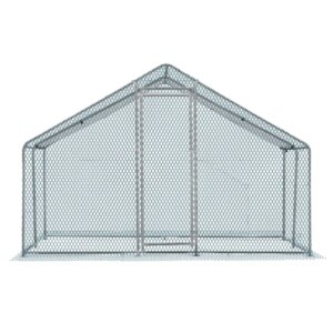 10 X 10 Ft Large Metal Chicken Coop, Walk-in Poultry Cage Chicken Hen Run House With Waterproof Cover, Rabbits Cats Dogs Farm Pen For Outdoor Backyard Farm Garden(SAME AS09877689)