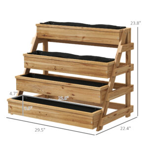 4 Tier Vertical Raised Garden Bed with Drainage Holes, Outdoor Planter Box for Herbs, Vegetables, and Flowers