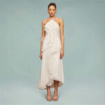 Womens New Fashion Strapless Sexy Backless Slit Tassel Elegant Dress