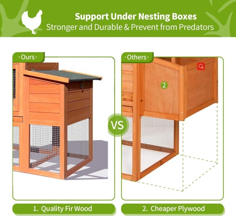 123” Large Chicken Coop With Run, Wooden Hen House For 5-10 Chickens, Outdoor Chicken Run Poultry Cage Rabbit Cage Duck House With Nesting Box, Ramp & Pull-on Tray