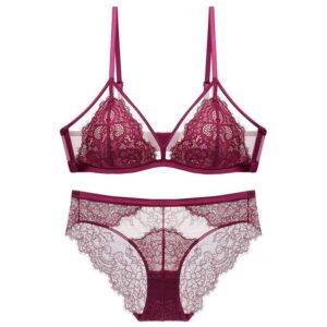 French-style Thin Cotton Lace Triangle Cup Wireless Bra