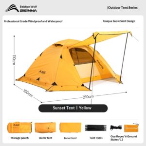 Portable Four-Season Tent, Winter-Proof, Rain-Resistant, For High Mountains