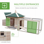 PawHut 77 Wooden Chicken Coop With Nesting Box, Cute Outdoor Hen House With Removable Tray, Ramp Run, For Garden Backyard, Natural