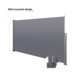 Retractable Side Screen Awning, UV Resistant, Waterproof, Patio Privacy Screen For Garden, Balcony, Courtyard Dark Grey, 118.1X 62.99