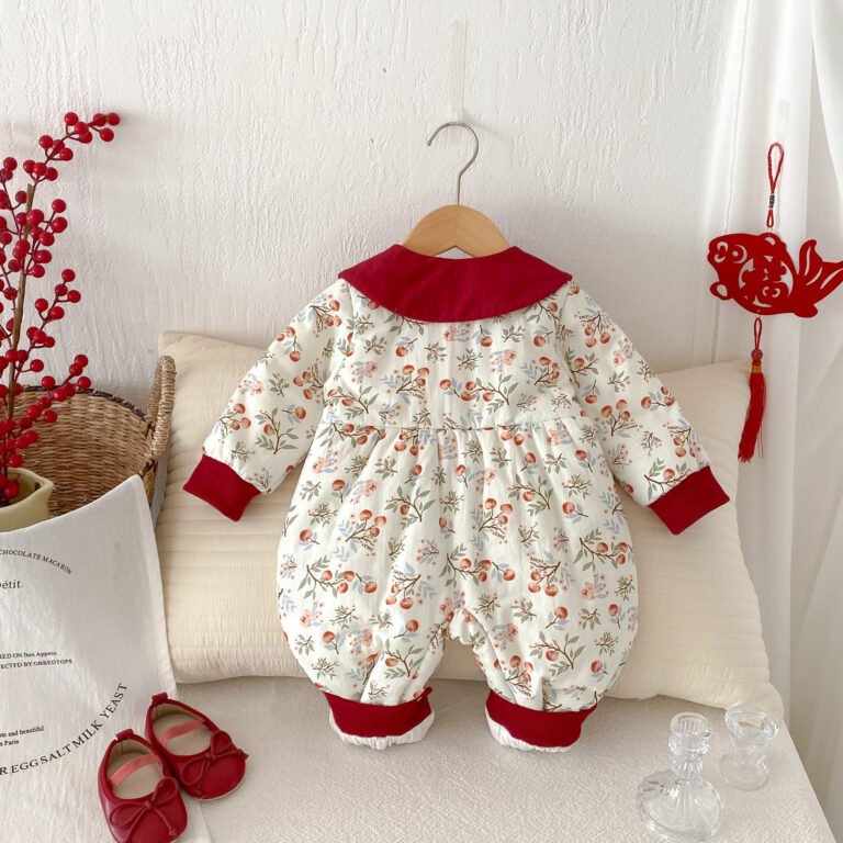 Baby Cotton-padded One-piece Bodysuit Pure Cotton Class A Winter Clothing Warm And Extra-thick