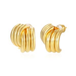 Copper-plated Niche Design 18k Gold-Colored Elegant Simple Instagram-Style Earrings