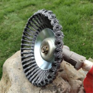 6 8 Grass Strimmer Head Trimmer Brush STEEL Wire Wheel Garden Weed Trimmer