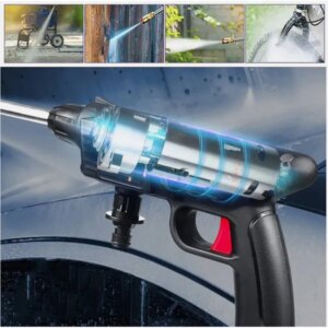 200 Bar Cordless High Pressure Cleaner With 2 Batteries, Portable Power Washer With Spray Gun