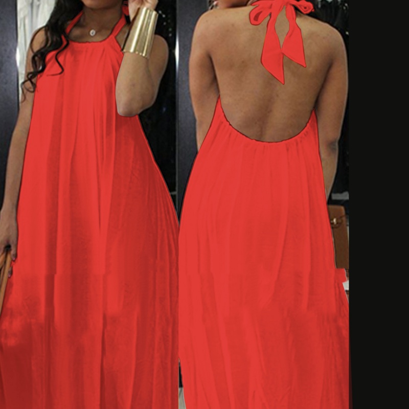 Strap Bohemian Candy-Colored Womens Dress