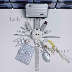 2026 New Stylish Mini Suitcase Self-Defense Keychain Set