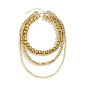 Exaggerated Cyber-style Multi-layered Bead Stackable Necklace
