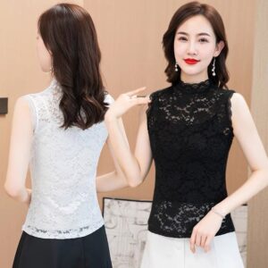 Women’s Lace Hollow Sleeveless Base Layer Top