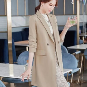 Elegant Korean-style Casual Blazertrench Coat