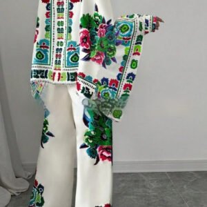 Women's New Fashionable Silky Satin Printed Set