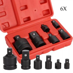 6Pcs Socket Wrench Socket Wrench 1/4 1/2 3/8 3/4 Ratchet Breaker Drive Spanner Set Pneumatic Sleeve Adapter WrenchHand Tool Set
