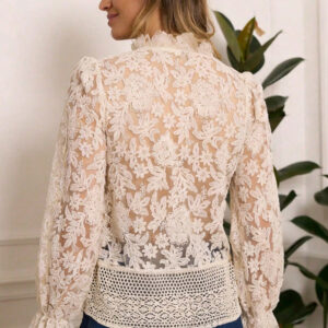 Women's Casual Elegant SpringAutumn Lace-Patchwork Top