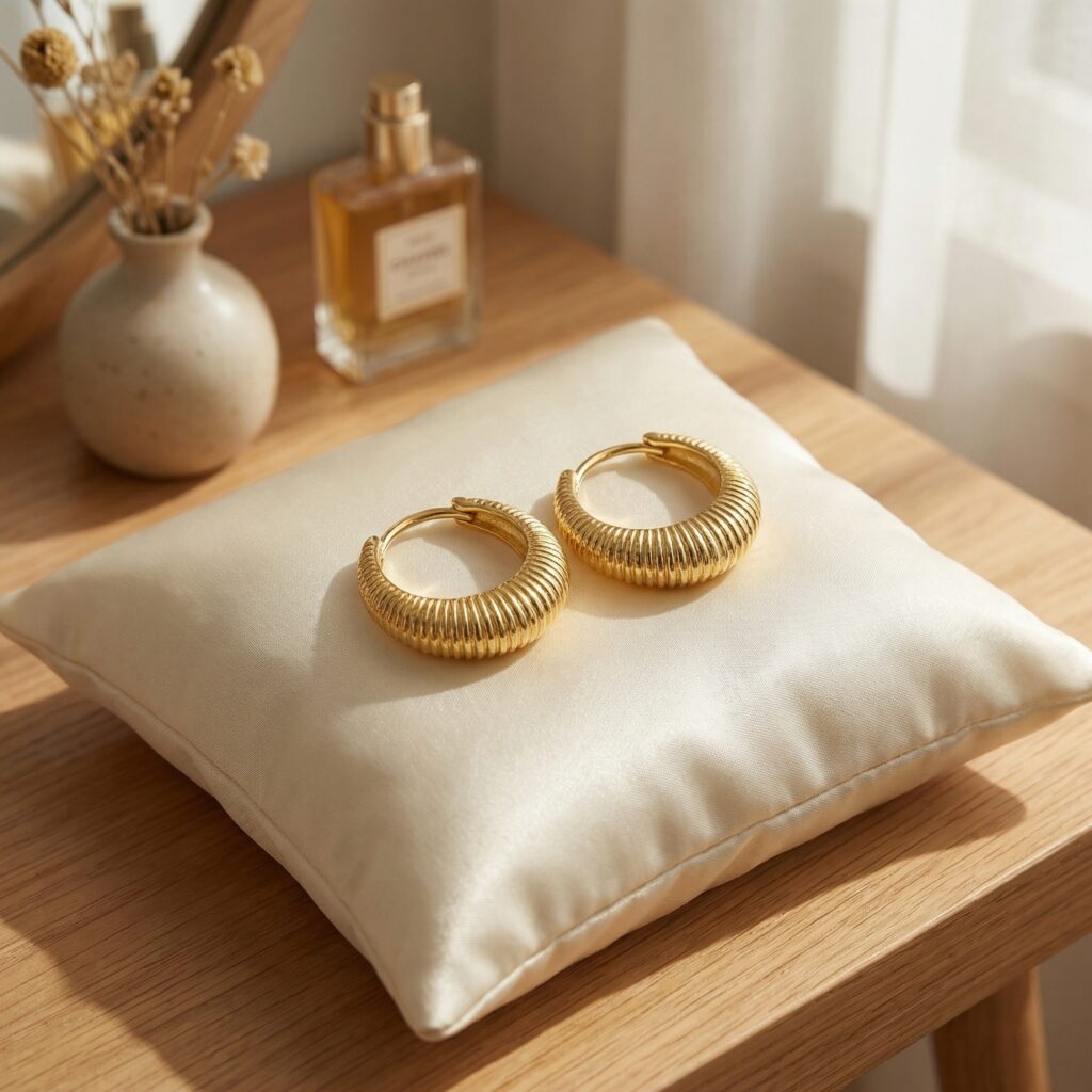 925 Sterling Silver Elegant Textured Ribbed Huggie Hoop Earrings for a Radiant Look