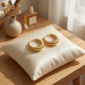 925 Sterling Silver Elegant Textured Ribbed Huggie Hoop Earrings for a Radiant Look