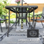 8 Pieces Patio Furniture Set with 9Ft Patio Umbrella, Outdoor Dining Table and Chairs, Mixed Gray