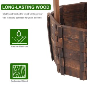 Outdoor Reinforced And Anticorrosive Wooden Wishing Well Flowerpot (SAME AS 26166619)