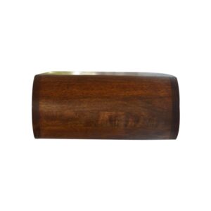 Solid Wood Wall Mounted Round Chestnut Bedside, 1 Drawer, Dark Brown