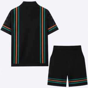 Men's Hollow-Out Short-Sleeve Knitted Sweater Set