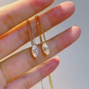 Diamond Ring Marquise-cut Pendant Necklace Everyday Zircon-studded Ring
