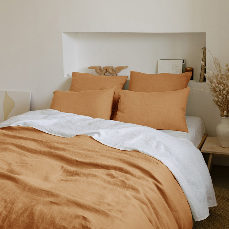 Japanese-style Washed Linen Four-piece Bedding Set Suitable For All Seasons - Image 11