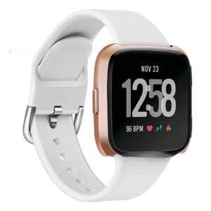 Solid Color Reverse Buckle Silicone Watch Strap For Smartwatches