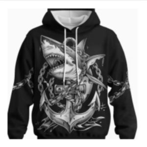 Men's 3D Shark Pattern Hoodie