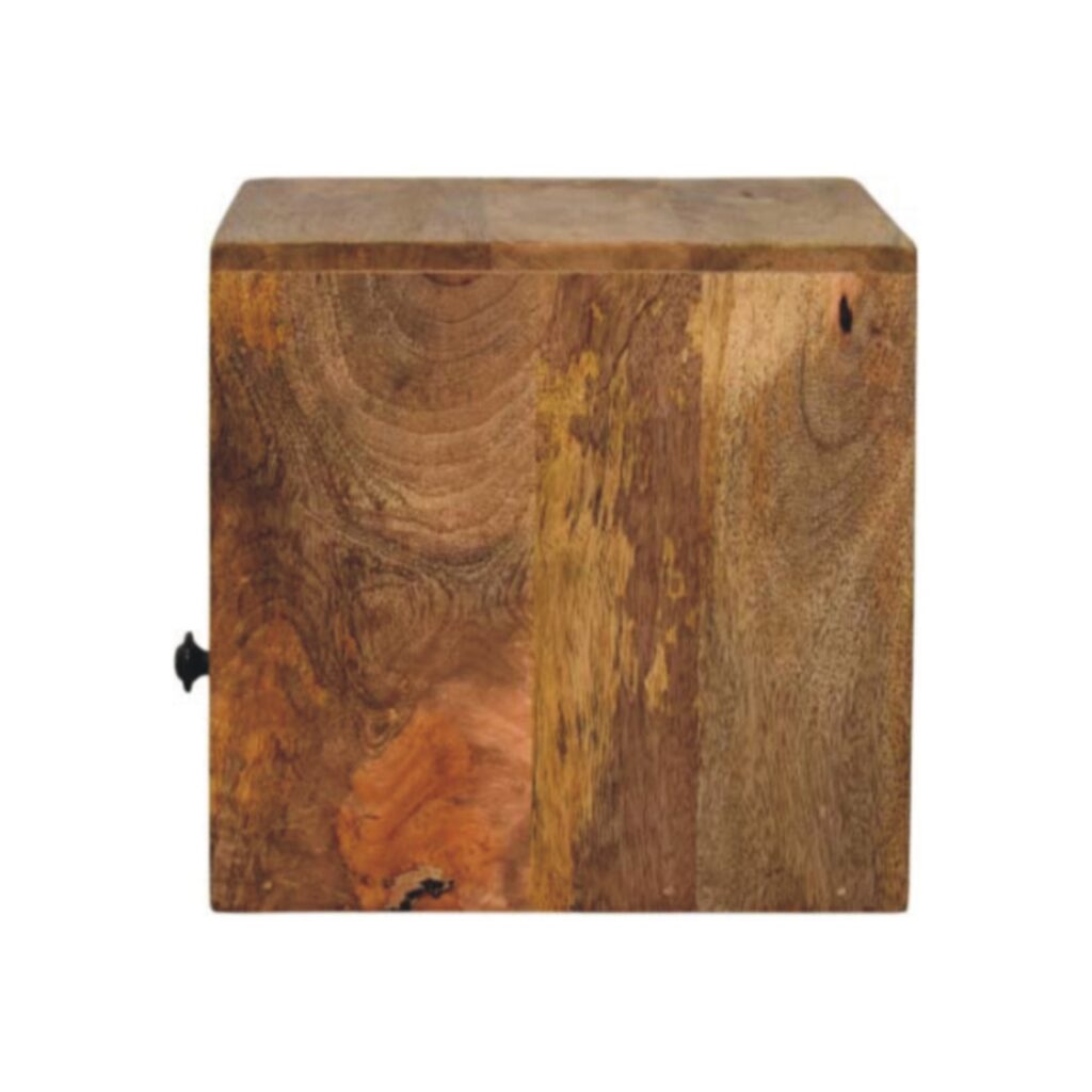 Solid Wood Solis Wall Mounted Nightstand, 1 Drawer And Open Slot, Oak-ish, Brown