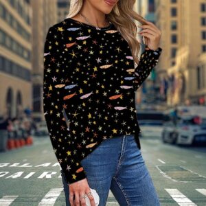 Spring Autumn Women’s Patterned Printed Long Sleeve