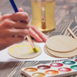 Wooden Mini Art Easel Painting Square Wood Pieces Round Wood