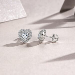 A Luxurious And Fashionable Minimalist Jewelry Earring Set Featuring Top-quality Moissanite Stones, Made Of S925 Silver Electroplated With Platinum.