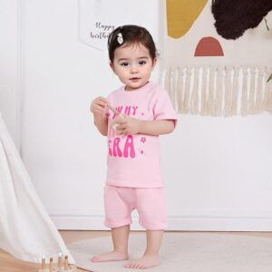 Alphabet In My One Year Old Era Short-Sleeve Top And Shorts Two-Piece Set