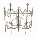 Sungmor 31.1 By 28.34 Iron Garden Fence, Pretty Vintage Green Rustic Style Decorative Fence Pannels, Outdoor Yard Landscape Pathway Border Panels Anti Animal Flowers Plants Barrier Climbing Trellis