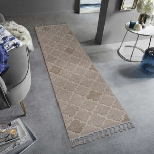 Guros 2X8 Cream Trellis Indoor Outdoor Runner Rug