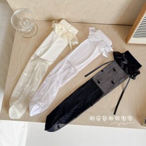 Children’s Lace Long Tube Socks, Summer Thin Silk Stockings, Lace Heart, Western-style Girl Over The Knee