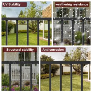 28 In. H X 4 Ft W Black Metal Stair Railing Kit With Balusters For Residential And Commercial Use