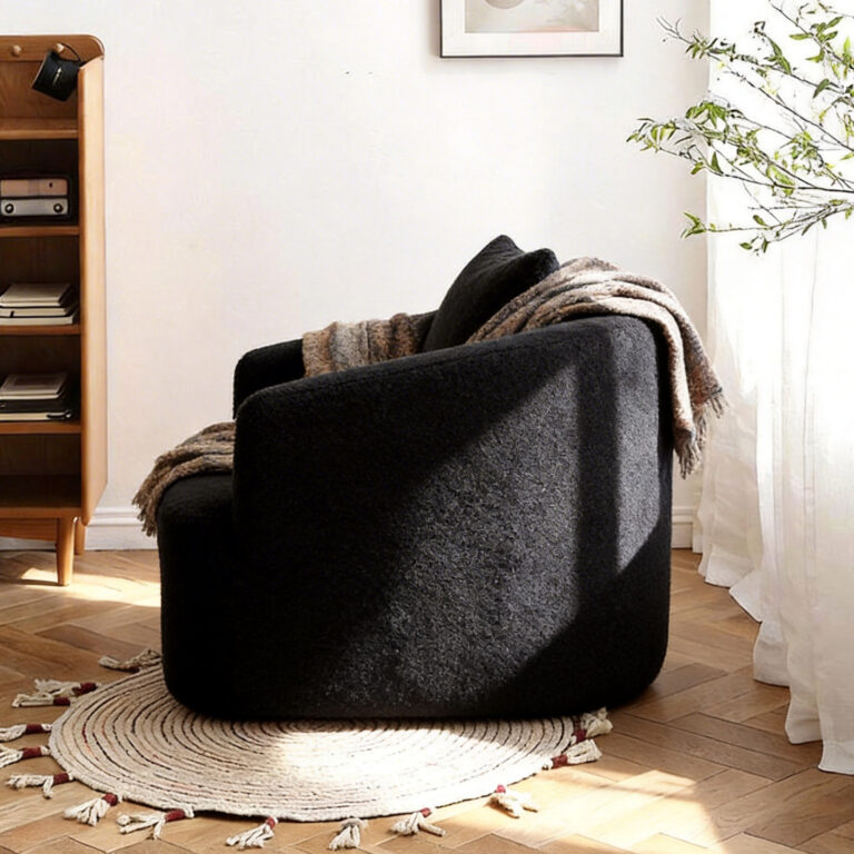 360 Swivel Round Upholstered Comfy Chair