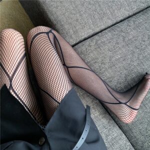Sexy Thin Sheer Pantyhose, Large Square Pattern, Rhinestone Jacquard Hollow Out See-through Mesh Tights