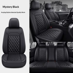 Full-Leather Diamond-Pattern Car Seat Cover Set