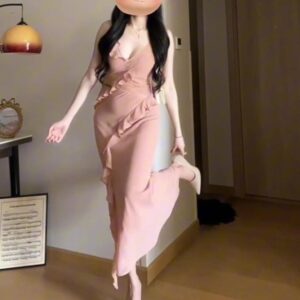 Women's Waist-Cinching Slim-Fit Lace Slip Dress